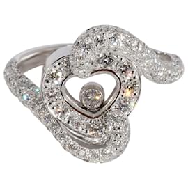 Chopard-Anel de coração de diamante feliz Chopard em 18K ouro branco 0.86 ctw-Prata,Metálico