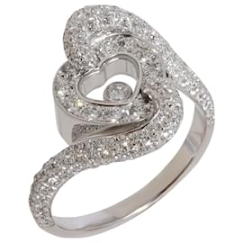 Chopard-Anillo Chopard Happy Diamond con corazón en 18K oro blanco 0.86 por cierto-Plata,Metálico