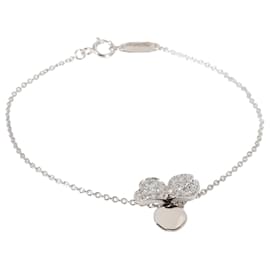 Tiffany & Co-TIFFANY & CO. Paper Flowers Diamond Bracelet in 950 platinum 0.17 ctw-Silvery,Metallic