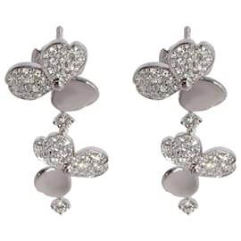 Tiffany & Co-TIFFANY & CO. Paper Flowers Diamond Earrings in 950 platinum 12 ctw-Silvery,Metallic