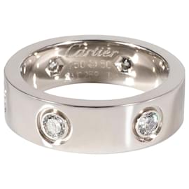 Cartier-Alianza de boda Cartier Love con diamantes en 18K oro blanco 0.46 por cierto-Plata,Metálico