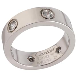 Cartier-Alianza de boda Cartier Love con diamantes en 18K oro blanco 0.46 por cierto-Plata,Metálico