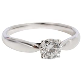 Tiffany & Co-TIFFANY & CO. Anel de noivado Harmony Diamond em platina E VVS1 0.5 ctw-Prata,Metálico