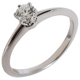 Tiffany & Co-TIFFANY & CO. Diamond Solitaire Ring in Platinum H VS1 0.26 ctw-Silvery,Metallic