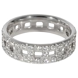 Tiffany & Co-TIFFANY & CO. Anel de diamante Tiffany True em 18K ouro branco 0.99 ctw-Prata,Metálico