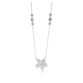 Tiffany & Co-TIFFANY & CO. Victoria Necklace in  Platinum 2.90 ctw-Silvery,Metallic