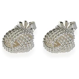 Tiffany & Co-TIFFANY & CO. Seilknoten-Ohrringe aus Sterlingsilber-Silber,Metallisch
