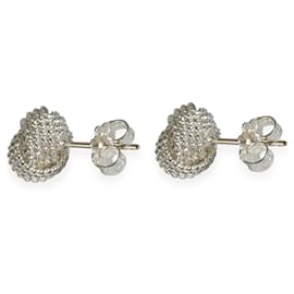 Tiffany & Co-TIFFANY & CO. Boucles d’oreilles nœud de corde en argent sterling-Argenté,Métallisé