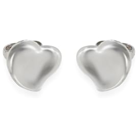 Tiffany & Co-TIFFANY & CO. ELSA PERETTI 10mm Herz-Ohrringe aus Sterlingsilber-Silber,Metallisch