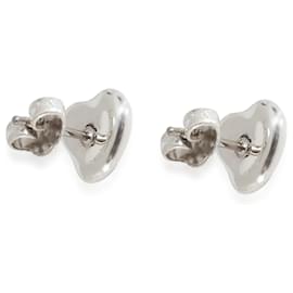 Tiffany & Co-TIFFANY & CO. ELSA PERETTI 10mm Herz-Ohrringe aus Sterlingsilber-Silber,Metallisch