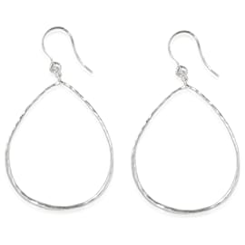 Autre Marque-ppolita Classico Hammered Teardrop Earrings with Diamonds in Sterling Silver-Silvery,Metallic