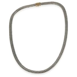 Autre Marque-John Hardy Classic Chain Necklace in 18k yellow gold/sterling silver-Silvery,Metallic