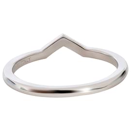 Tiffany & Co-TIFFANY & CO.Die Tiffany-Fassung mit V-Band-Ring in Platin-Silber,Metallisch