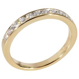 Tiffany & Co-TIFFANY & CO. Fede nuziale con diamanti dentro 18K oro giallo 0.39 ctw-Argento,Metallico