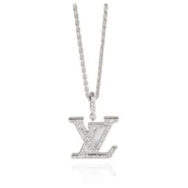 Louis Vuitton-Ciondolo Louis Vuitton Idylle Blossom in 18K oro bianco 0.3 ctw-Argento,Metallico
