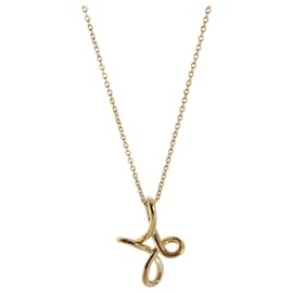 Tiffany & Co-TIFFANY & CO. Elsa Peretti Vintage Infinity Cross,18k ouro amarelo em uma corrente-Prata,Metálico