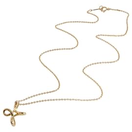 Tiffany & Co-TIFFANY & CO. Elsa Peretti Croce Infinito Vintage,18k oro giallo su una catena-Argento,Metallico