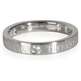 Tiffany & Co-TIFFANY Y COMPAÑIA. 3mm Banda en Platino 0.03 por cierto-Plata,Metálico