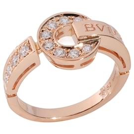 Bulgari-BVLGARI Bvlgari Bvlgari Diamond  Ring in 18k Rose Gold 0.28 ctw-Metallic
