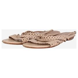 Alaïa-Beige leather cutout sandals - size EU 39-Other