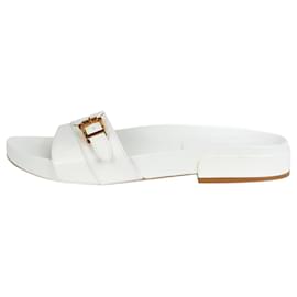 Gabriela Hearst-White leather buckled flat sandals - size EU 42-White