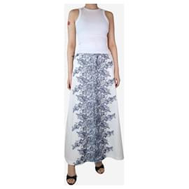 Autre Marque-White fortuna floral-embroidered cotton-blend skirt - size UK 6-White