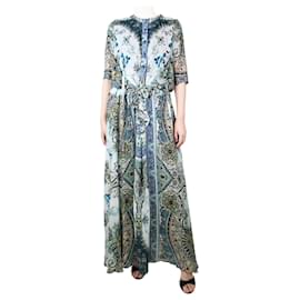 Etro-Green floral printed dress - size UK 8-Green