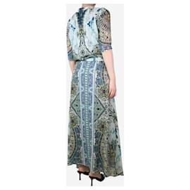 Etro-Green floral printed dress - size UK 8-Green