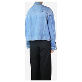 Balenciaga-Jaqueta jeans com detalhes em painéis azuis - tamanho Reino Unido 10-Azul