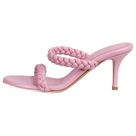 Gianvito Rossi-Pink braided-strap sandal heels - size EU 38-Pink