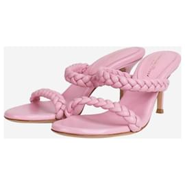 Gianvito Rossi-Pink braided-strap sandal heels - size EU 38-Pink