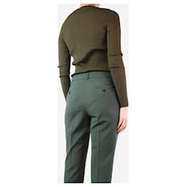 Autre Marque-Green ribbed long-sleeved top - size S-Green