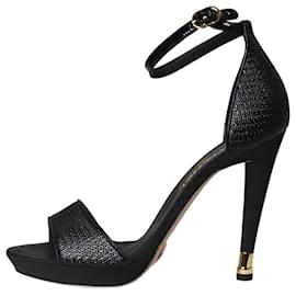 Chanel-Talons sandales texturés noirs - taille EU 39-Noir