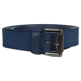 Loro Piana-Blue leather belt-Blue