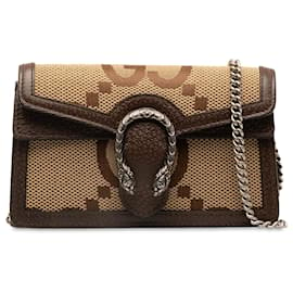 Gucci-Gucci Brown Super Mini Jumbo GG Dionysus Wallet on Chain-Brown