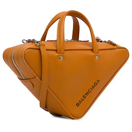 Balenciaga-Balenciaga – Reisetasche „S“ in Orange mit Dreieckmuster-Orange