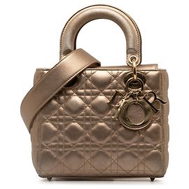 Petit Cannage en cuir d'agneau doré Dior My ABCDior Lady Dior Doré