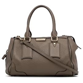 Burberry-Burberry Brown Leather Gladstone Satchel-Brown,Taupe