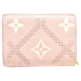 Louis Vuitton-Louis Vuitton Pink Bicolor Monogram Empreinte Broderie Clea Small Wallet-Pink