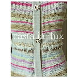 Chanel-Manteau long en tricot Maxi Cardi de la collection Runway St-Tropez.-Multicolore