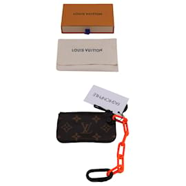 Louis Vuitton-Pochette à clés Louis Vuitton Monogram Solar Ray avec chaîne orange en toile marron-Autre