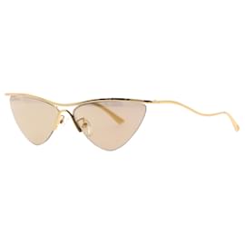 Balenciaga-Balenciaga BB0093S Cat Eye Sunglasses in Gold Metal-Golden