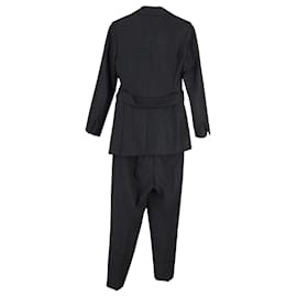 Theory-Theory Blazer and Trouser Set in Charcoal Wool-Dark grey
