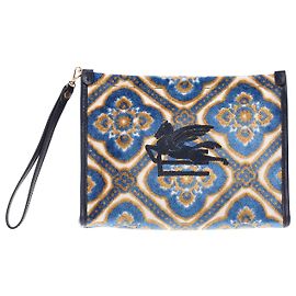 Etro Large Jacquard-Pattern Beauty Case in Multicolor Viscose Other Python print