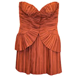 Cult Gaia-Cult Gaia Charlique Strapless Mini Dress in Brown Polyester-Brown,Beige