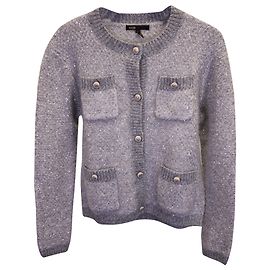 Maje Morning-Strickjacke mit Pailletten aus grauem Polyester Braun