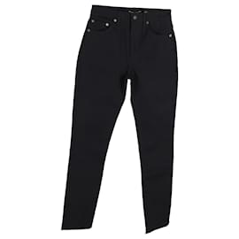 Saint Laurent-Saint Laurent Coated Slim-Fit Jeans aus schwarzer Baumwolle-Schwarz