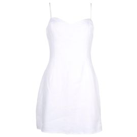 Minivestido Reformation Roarke de lino blanco Blanco