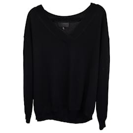 Nili Lotan-Nili Lotan V-Neck Sweater in Black Cashmere-Black