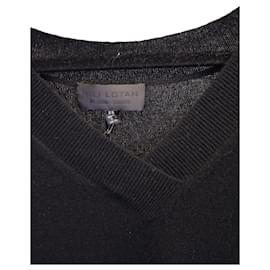Nili Lotan-Nili Lotan V-Ausschnitt-Pullover aus schwarzem Kaschmir-Schwarz